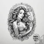Tattoo sketch mermaid singing, tattoo flash s… – tattoo sketch (№1757517132_0, 10.09.2025 15:12) — tattoovalue.net