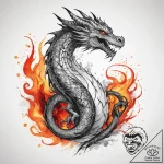 Tattoo sketch узор в виде дракона и огня, art… – tattoo sketch (№1757517535_0, 10.09.2025 15:18) — tattoovalue.net