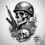 Tattoo sketch soldier with a skull, concept a… – tattoo sketch (№1757518712_0, 10.09.2025 15:38) — tattoovalue.net
