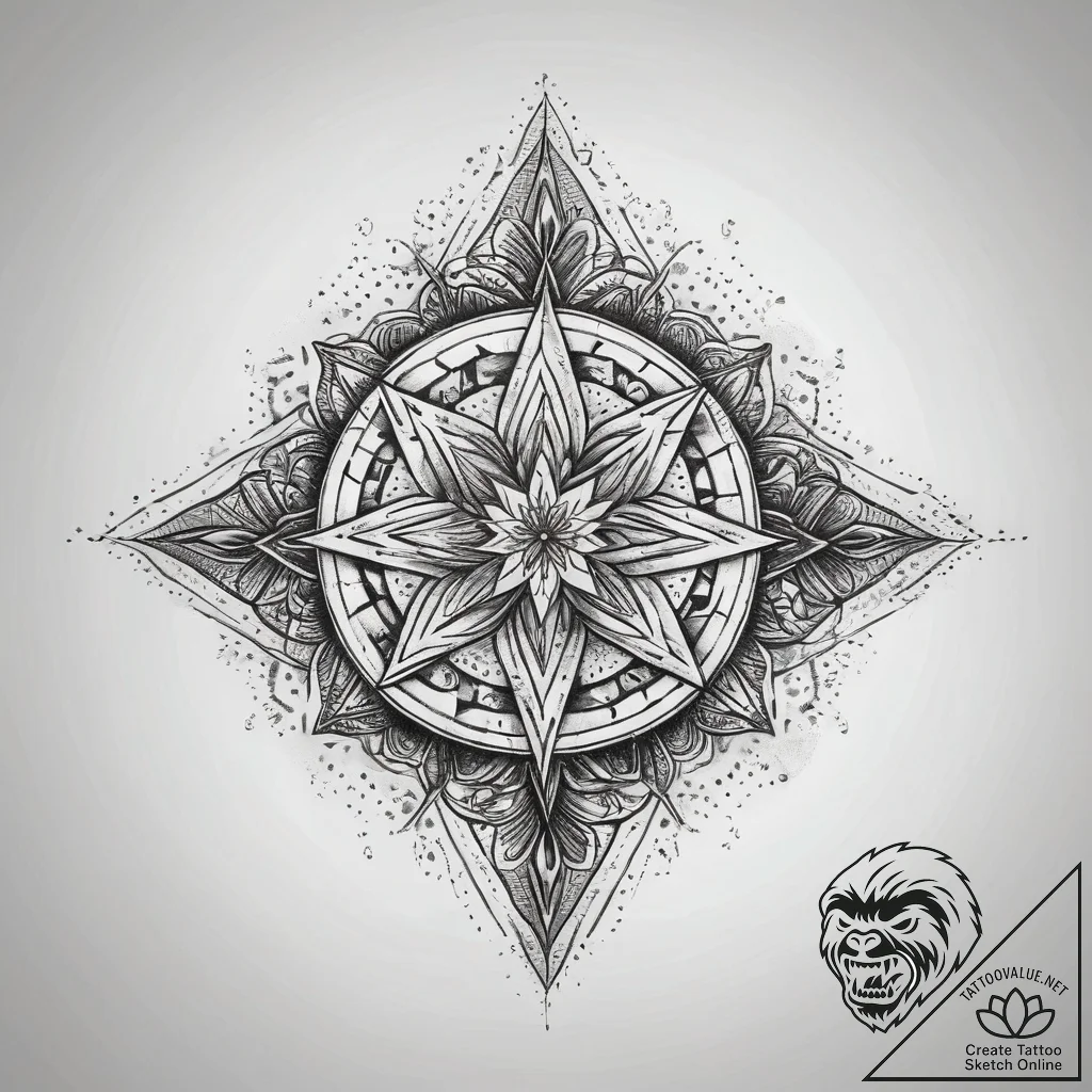 Tattoo sketch magical document, artistic tatt... - tattoo sketch (№1757519503_0, 10.09.2025 15:51) — tattoovalue.net