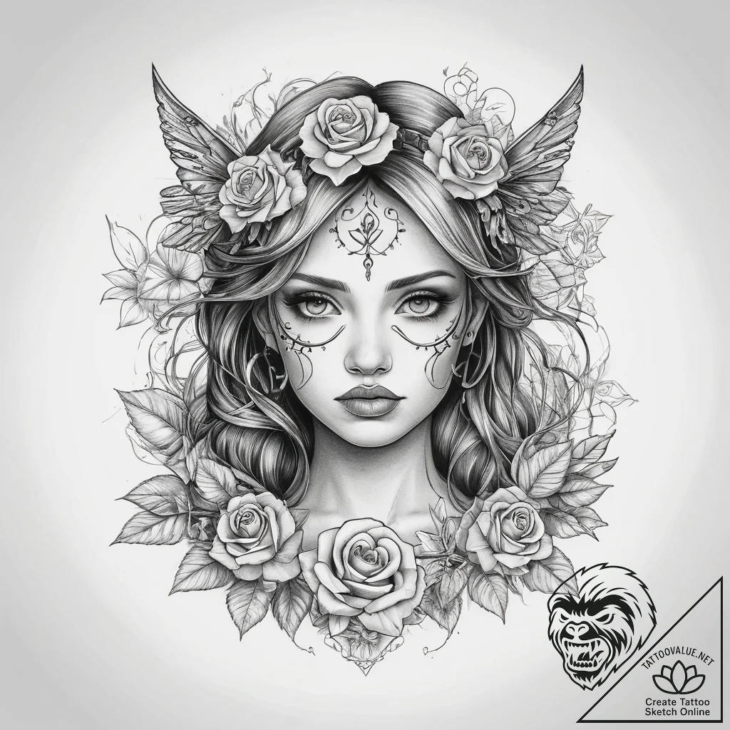 Tattoo sketch fairy tattoo, tattoo sketch des... - tattoo sketch (№1757520306_0, 10.09.2025 16:05) — tattoovalue.net