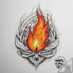 Tattoo sketch fire – tattoo sketch (№1757520702_0, 10.09.2025 16:11) — tattoovalue.net