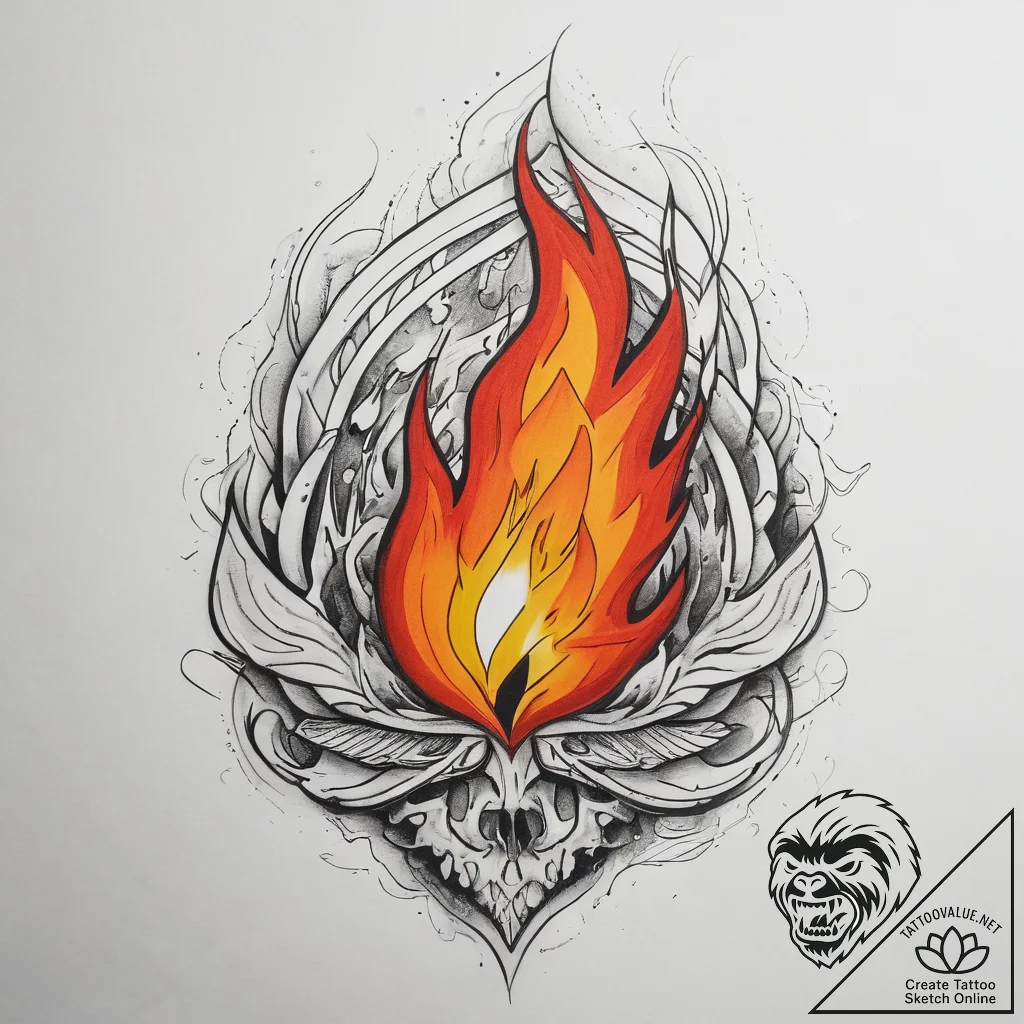 Tattoo sketch fire - tattoo sketch (№1757520702_0, 10.09.2025 16:11) — tattoovalue.net
