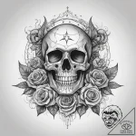 Tattoo sketch flag with a skull, tattoo line… – tattoo sketch (№1757521100_0, 10.09.2025 16:18) — tattoovalue.net