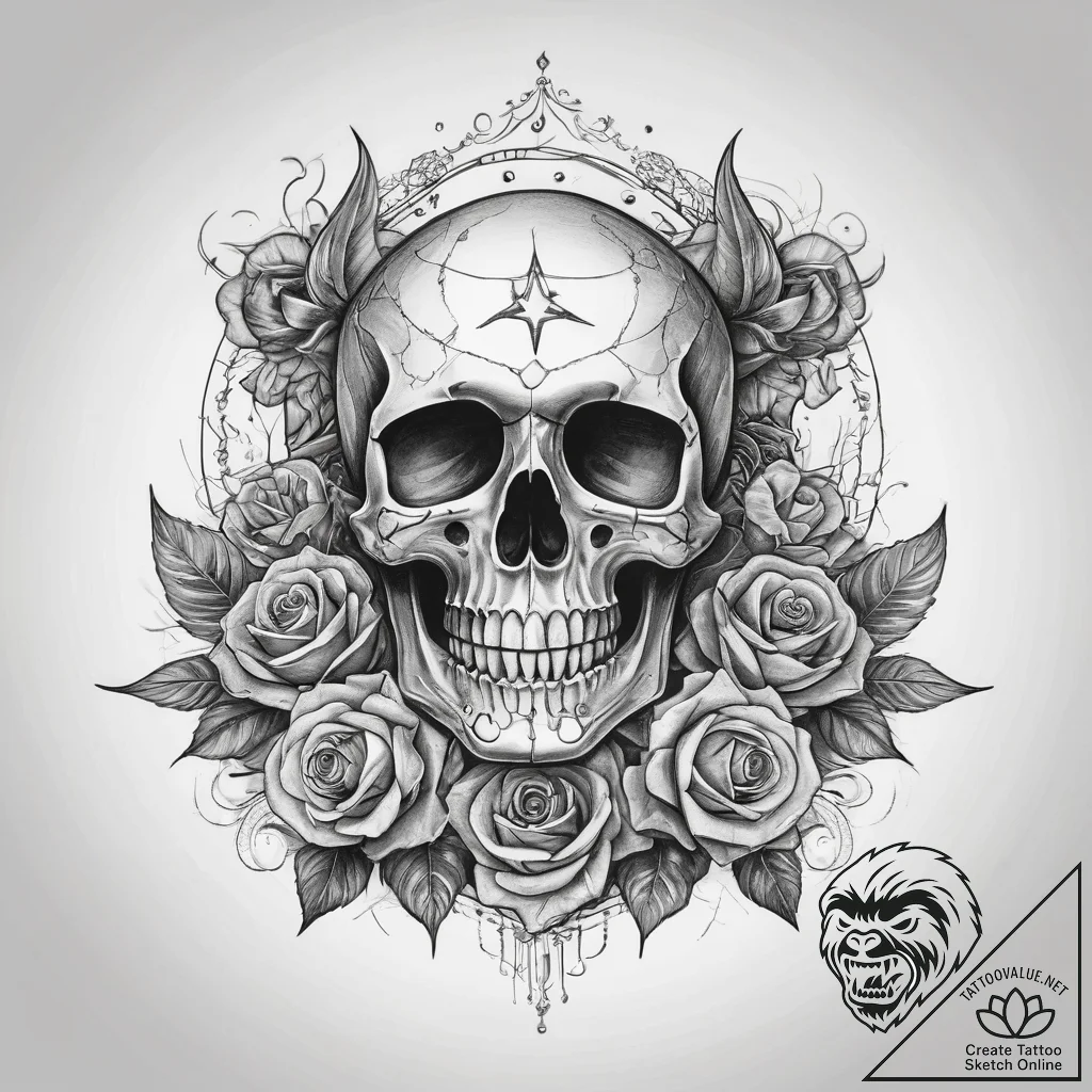 Tattoo sketch flag with a skull, tattoo line... - tattoo sketch (№1757521100_0, 10.09.2025 16:18) — tattoovalue.net