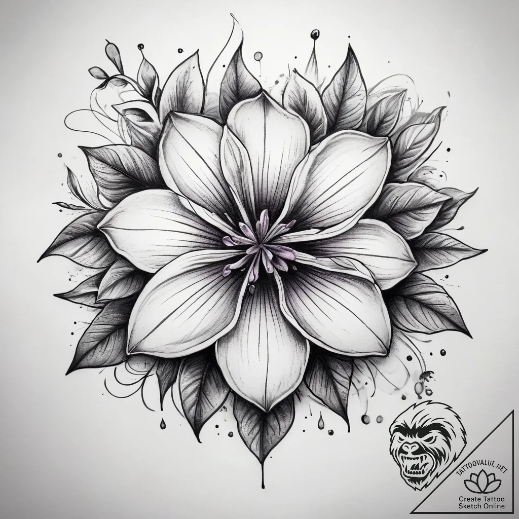 Tattoo sketch lilac flower, tattoo drawing ou... - tattoo sketch (№1757521882_0, 10.09.2025 16:31) — tattoovalue.net