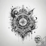 Tattoo sketch cosmic narrative, ink illustrat… – tattoo sketch (№1757524424_0, 10.09.2025 17:13) — tattoovalue.net