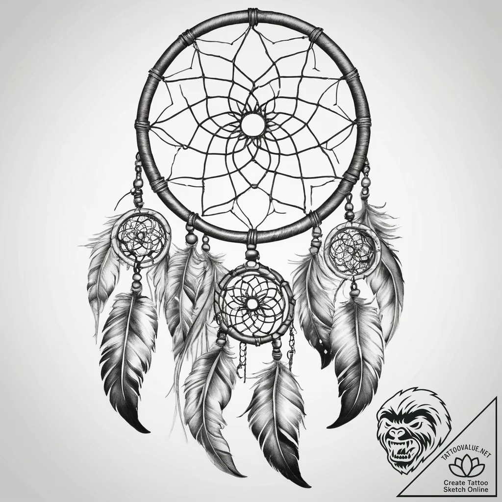 Tattoo sketch native american dreamcatcher - tattoo sketch (№1757525205_0, 10.09.2025 17:26) — tattoovalue.net