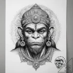 Tattoo sketch hanuman – tattoo sketch (№1757526179_0, 10.09.2025 17:42) — tattoovalue.net