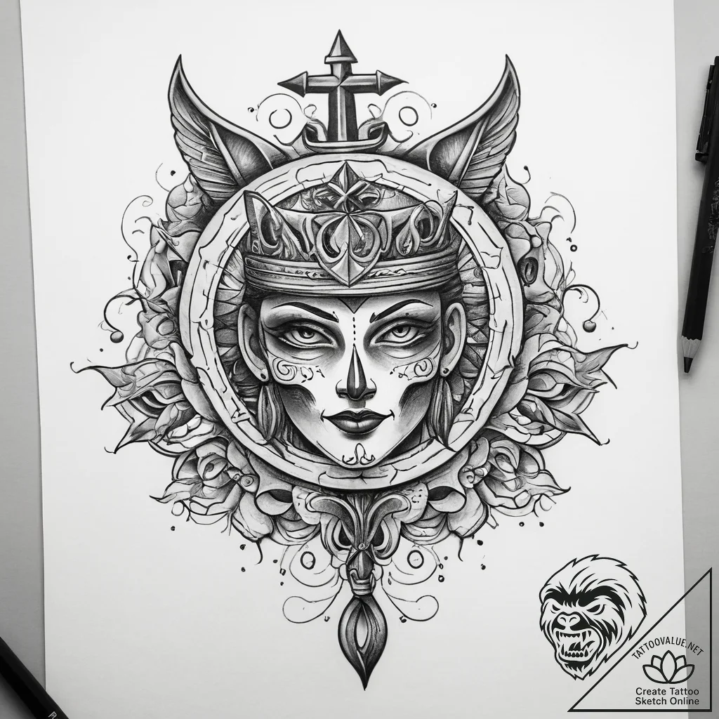 Tattoo sketch узор в виде ожерелья, tattoo sk... - tattoo sketch (№1757528902_0, 10.09.2025 18:28) — tattoovalue.net