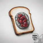 Tattoo sketch toast with jam, tattoo line art… – tattoo sketch (№1757530664_0, 10.09.2025 18:57) — tattoovalue.net