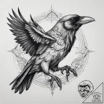 Tattoo sketch gothic ворон, tattoo flash shee… – tattoo sketch (№1757531055_0, 10.09.2025 19:04) — tattoovalue.net