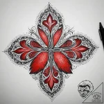 Tattoo sketch vet animal paw print and cross,… – tattoo sketch (№1757532225_0, 10.09.2025 19:23) — tattoovalue.net