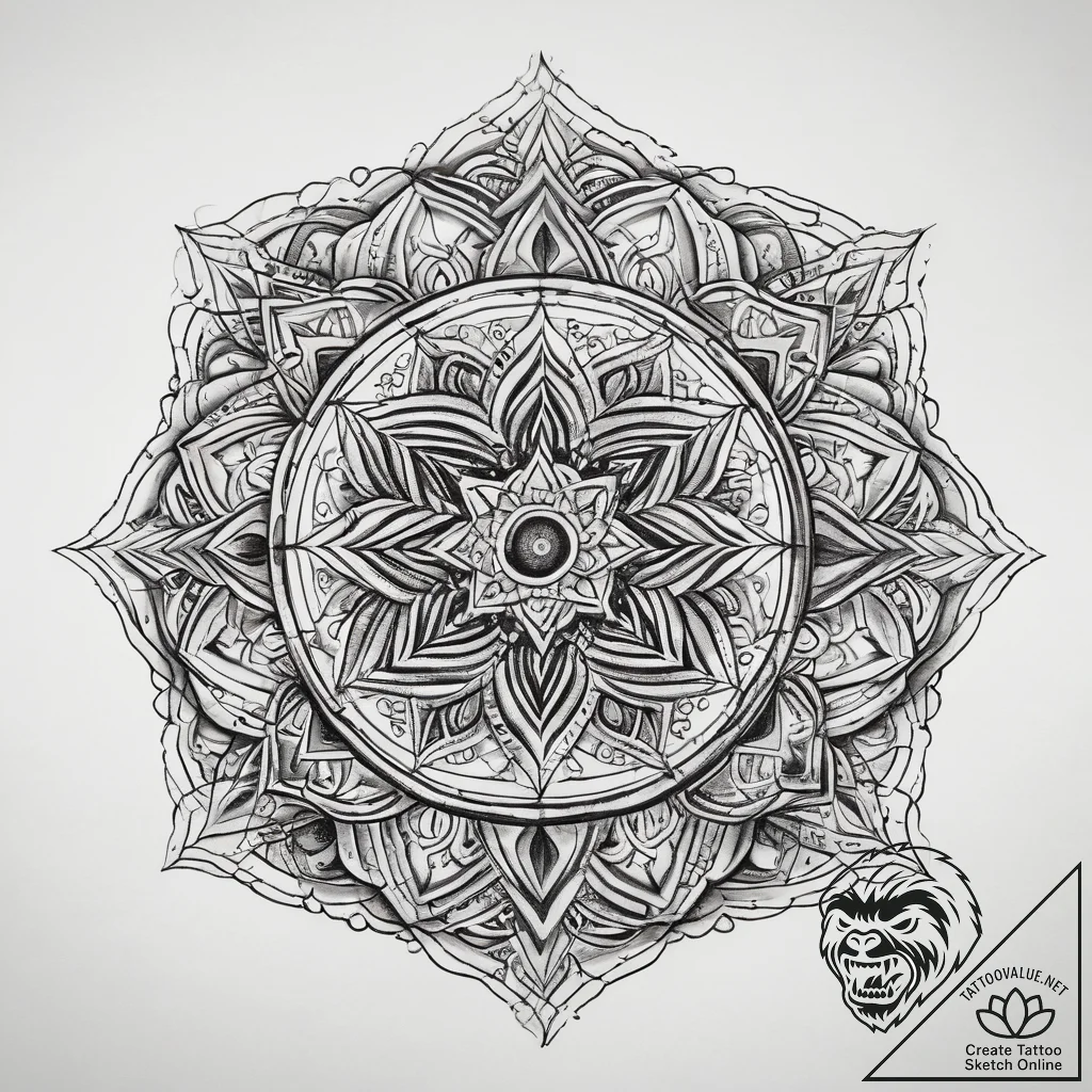 Tattoo sketch cosmic foundation, ink illustra... - tattoo sketch (№1757534374_0, 10.09.2025 19:59) — tattoovalue.net