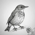 Tattoo sketch swainson’s thrush – tattoo sketch (№1757534570_0, 10.09.2025 20:02) — tattoovalue.net