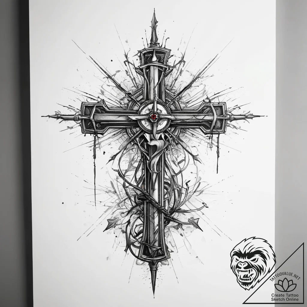 Tattoo sketch узор с колючей проволокой, conc... - tattoo sketch (№1757534957_0, 10.09.2025 20:09) — tattoovalue.net