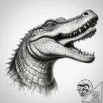 Tattoo sketch crocodile – tattoo sketch (№1757538048_0, 10.09.2025 21:00) — tattoovalue.net