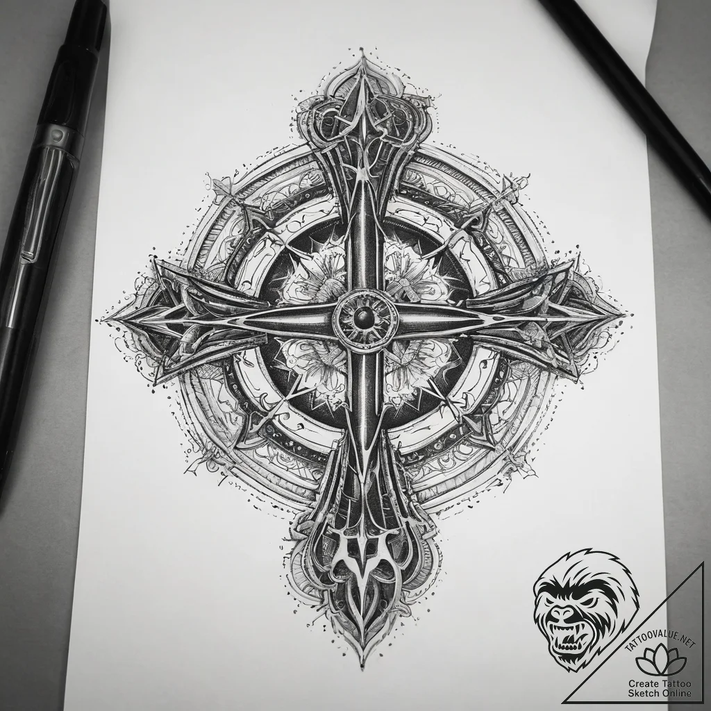 Tattoo sketch magical grimoire, ink illustrat... - tattoo sketch (№1757538827_0, 10.09.2025 21:13) — tattoovalue.net