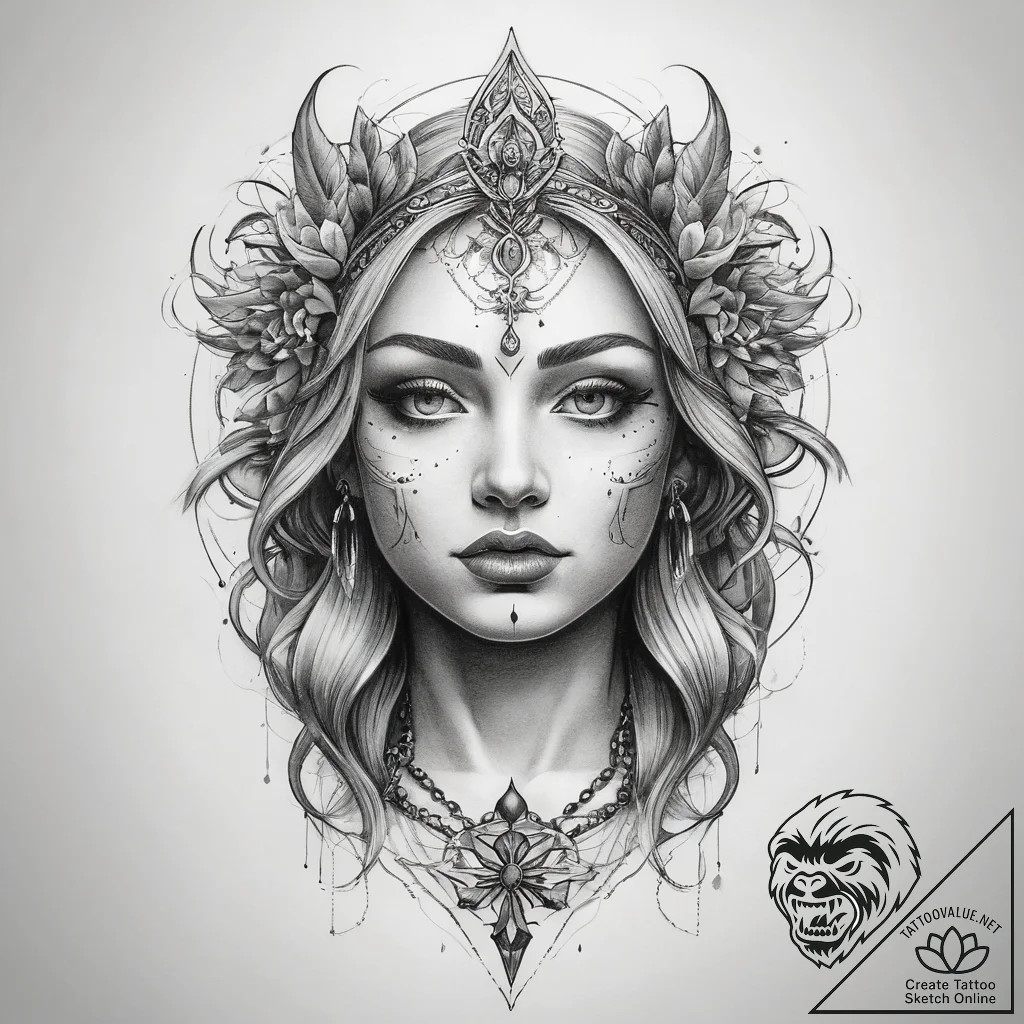 Tattoo sketch divine art - tattoo sketch (№1757539219_0, 10.09.2025 21:20) — tattoovalue.net