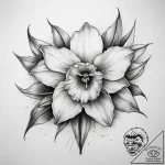 Tattoo sketch daffodil – tattoo sketch (№1757539997_0, 10.09.2025 21:33) — tattoovalue.net
