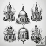 Tattoo sketch church domes, tattoo drawing ou… – tattoo sketch (№1757540190_0, 10.09.2025 21:36) — tattoovalue.net