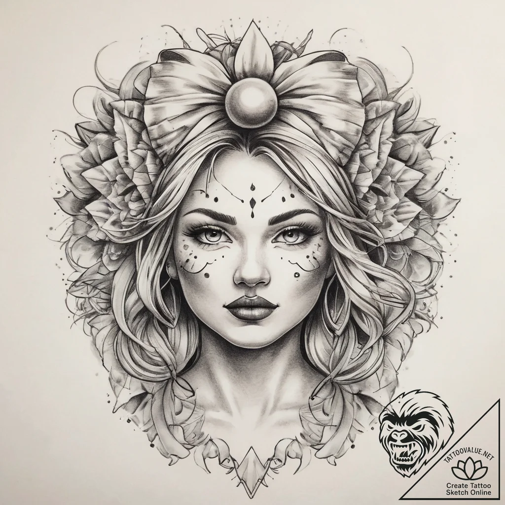 Tattoo sketch cheerleading a pom-pom, tattoo... - tattoo sketch (№1757541942_0, 10.09.2025 22:05) — tattoovalue.net