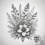 Herbs & botanicals, ink illustration for tatt… – tattoo sketch (№1757542138_0, 10.09.2025 22:08) — tattoovalue.net