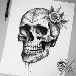 Tattoo sketch skull – tattoo sketch (№1757542729_0, 10.09.2025 22:18) — tattoovalue.net