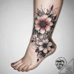 Tattoo sketch sensual ankle with a flower, ta… – tattoo sketch (№1757542921_0, 10.09.2025 22:22) — tattoovalue.net