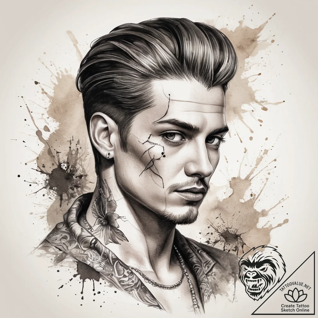 Tattoo sketch a historical figure, artistic t... - tattoo sketch (№1757544681_0, 10.09.2025 22:51) — tattoovalue.net