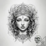 Tattoo sketch sacred narrative – tattoo sketch (№1757545265_0, 10.09.2025 23:01) — tattoovalue.net