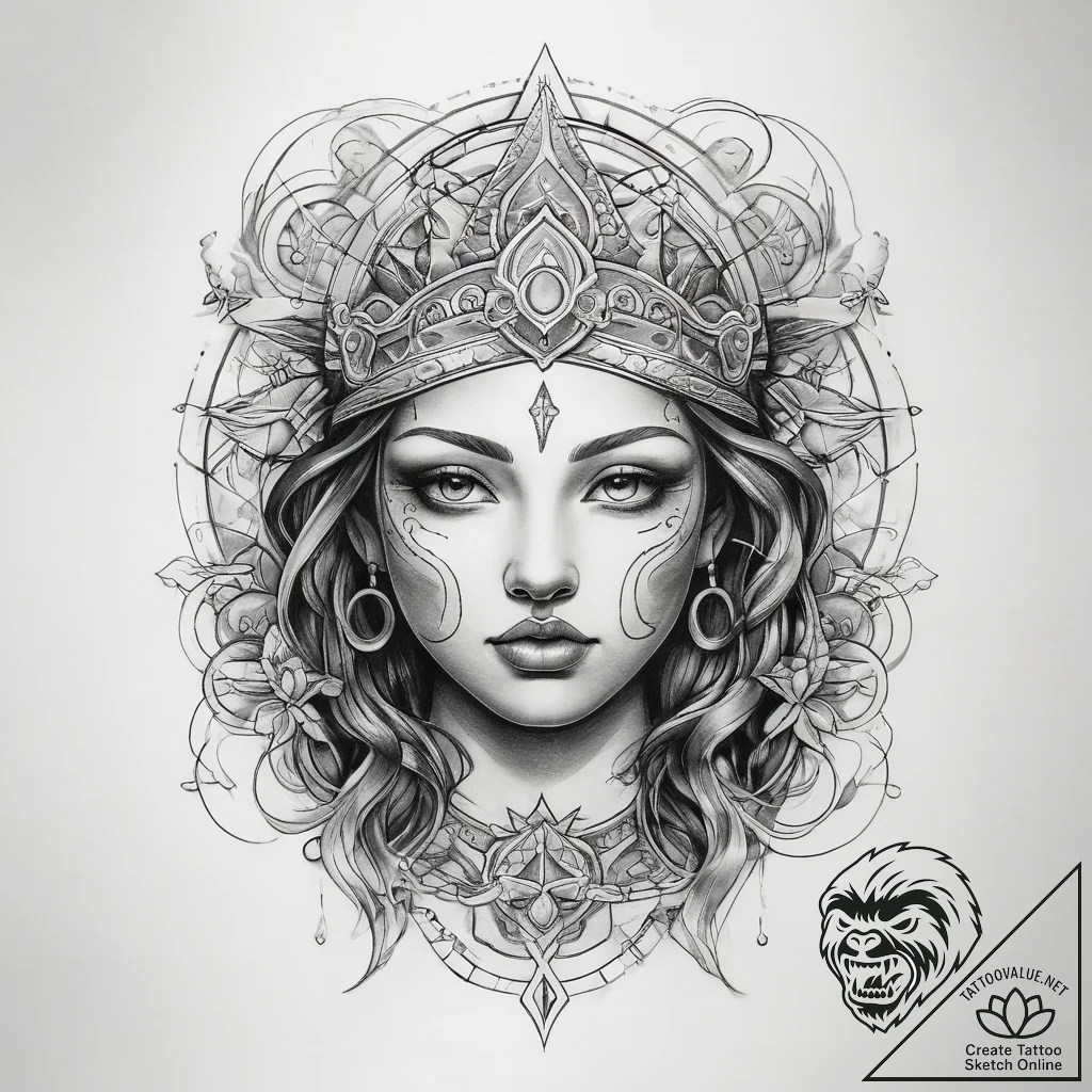 Tattoo sketch sacred narrative - tattoo sketch (№1757545265_0, 10.09.2025 23:01) — tattoovalue.net