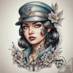 Tattoo sketch soldier with a key, tattoo line… – tattoo sketch (№1757546061_0, 10.09.2025 23:14) — tattoovalue.net