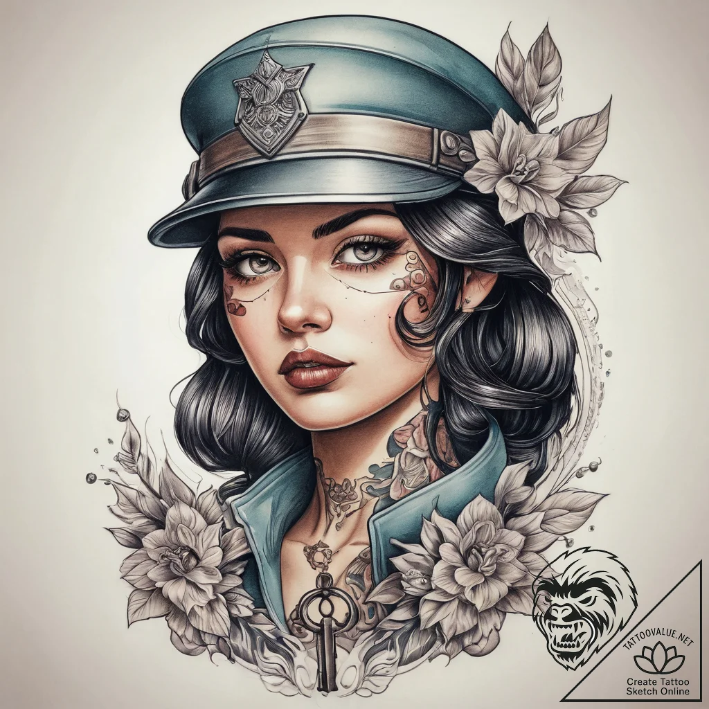 Tattoo sketch soldier with a key, tattoo line... - tattoo sketch (№1757546061_0, 10.09.2025 23:14) — tattoovalue.net
