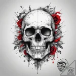 Tattoo sketch узор в виде черепа с водой, tat… – tattoo sketch (№1757546453_0, 10.09.2025 23:20) — tattoovalue.net
