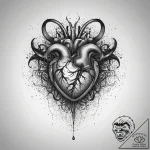 Tattoo sketch heartbeat with a sound, concept… – tattoo sketch (№1757546844_0, 10.09.2025 23:27) — tattoovalue.net
