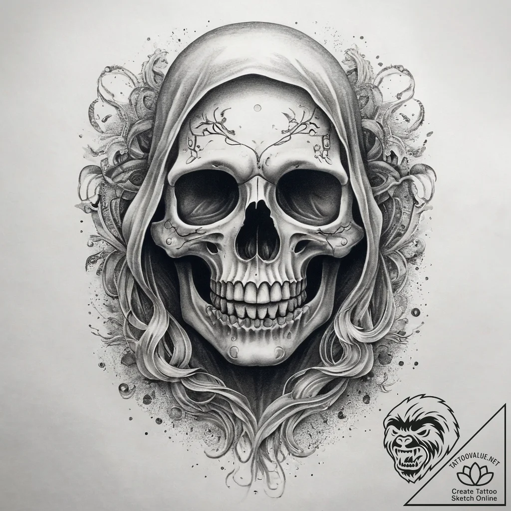 Tattoo sketch ghost, ink illustration for tat... - tattoo sketch (№1757547235_0, 10.09.2025 23:33) — tattoovalue.net