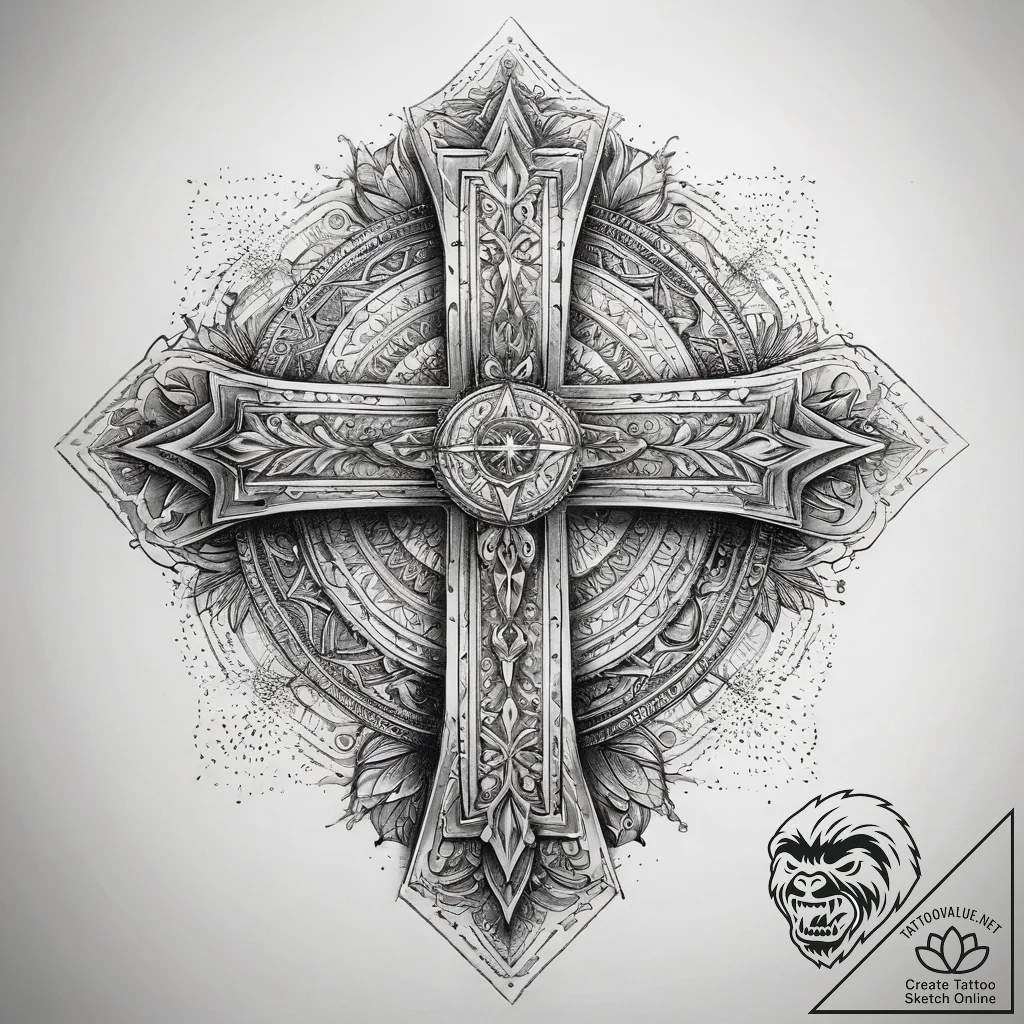 Tattoo sketch blessed way, artistic tattoo sk... - tattoo sketch (№1757548211_0, 10.09.2025 23:50) — tattoovalue.net