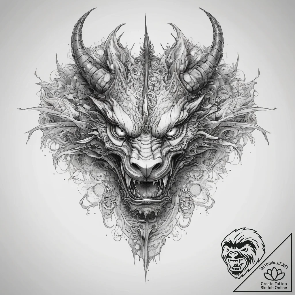 Tattoo sketch dragon, ink illustration for ta... - tattoo sketch (№1757548796_0, 10.09.2025 23:59) — tattoovalue.net