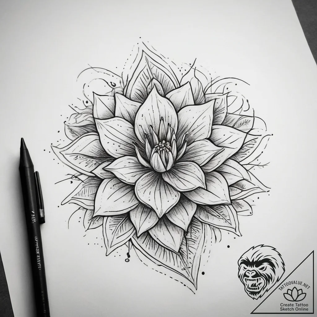 Tattoo sketch pink, concept art for tattoo, r... - tattoo sketch (№1757548991_0, 11.09.2025 00:03) — tattoovalue.net