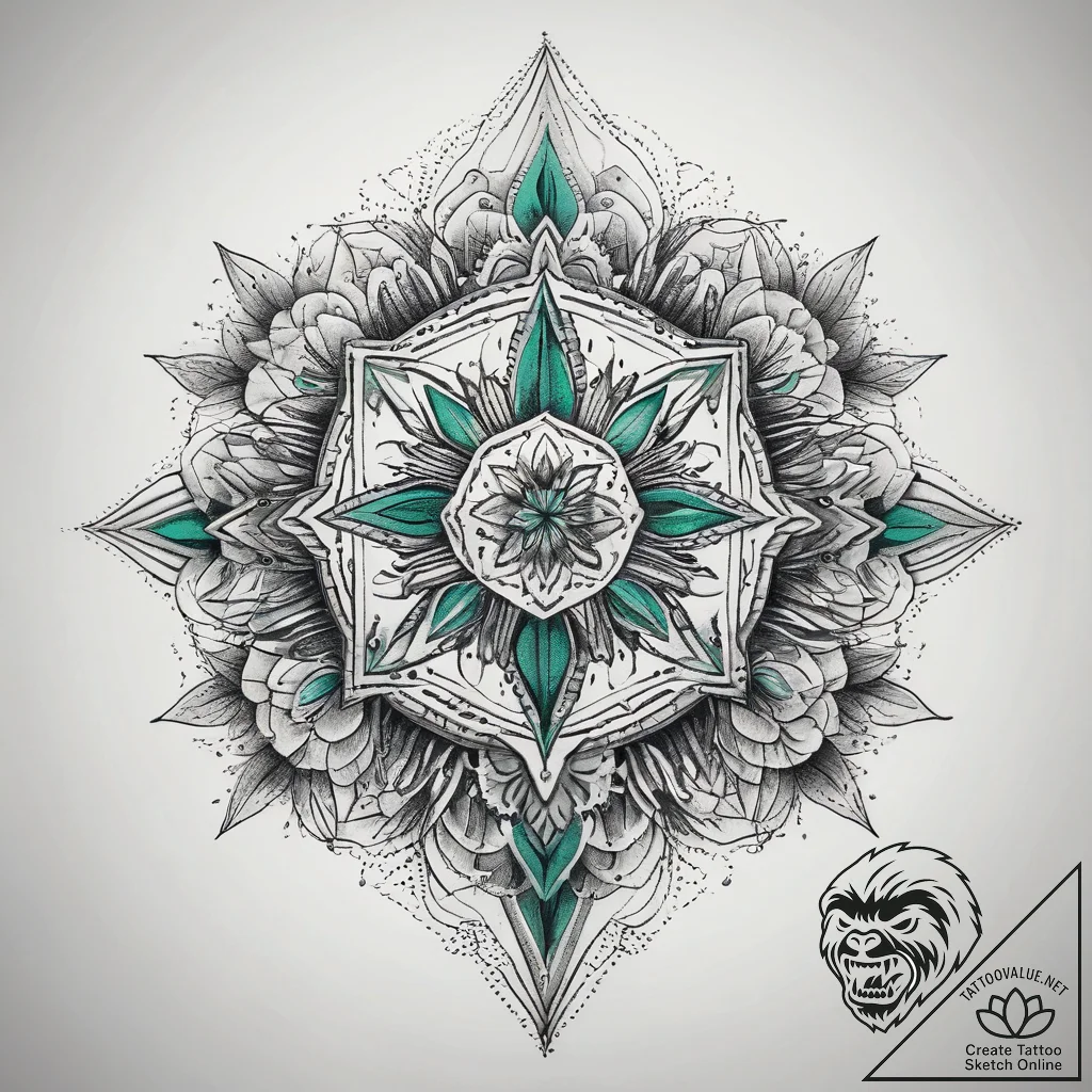 Tattoo sketch emerald, ink illustration for t... - tattoo sketch (№1757549383_0, 11.09.2025 00:09) — tattoovalue.net