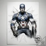Tattoo sketch captain america star – tattoo sketch (№1757550749_0, 11.09.2025 00:32) — tattoovalue.net