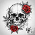 Tattoo sketch узор в виде черепа с розами, ar… – tattoo sketch (№1757551142_0, 11.09.2025 00:39) — tattoovalue.net