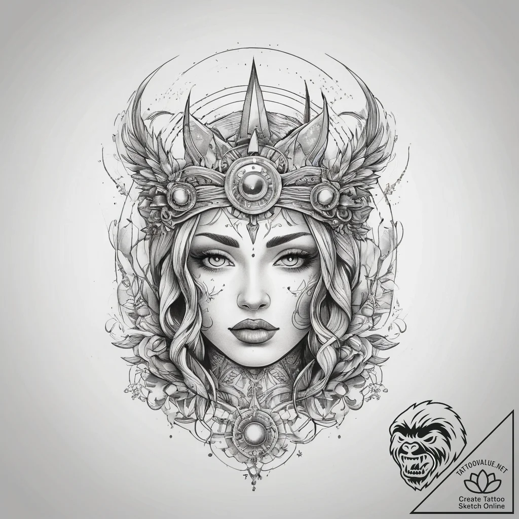 Tattoo sketch cosmic land, ink illustration f... - tattoo sketch (№1757551531_0, 11.09.2025 00:45) — tattoovalue.net