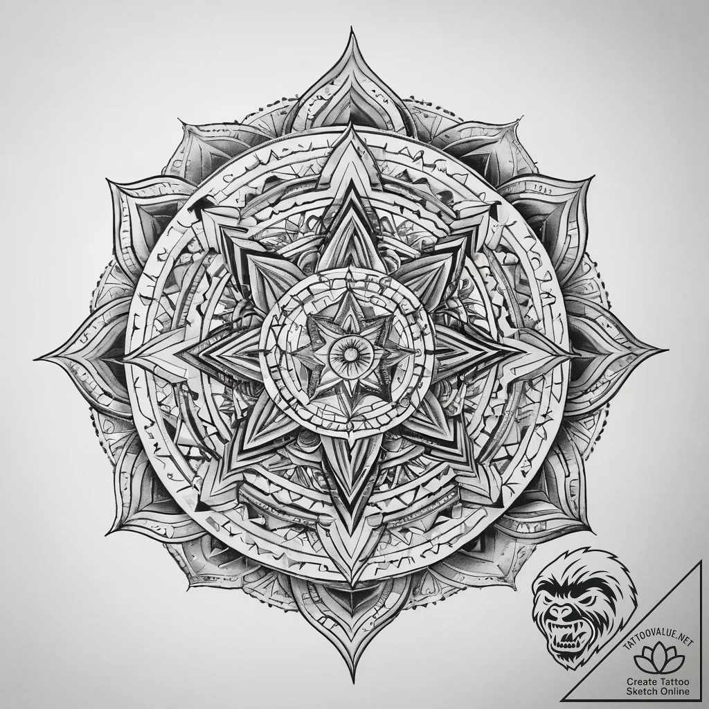 Tattoo sketch cosmic identity, ink illustrati... - tattoo sketch (№1757551726_0, 11.09.2025 00:48) — tattoovalue.net