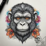 Tattoo sketch monkey, tattoo flash sheet desi… – tattoo sketch (№1757552116_0, 11.09.2025 00:55) — tattoovalue.net