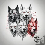 Tattoo sketch цербер, ink illustration for ta… – tattoo sketch (№1757553086_0, 11.09.2025 01:11) — tattoovalue.net