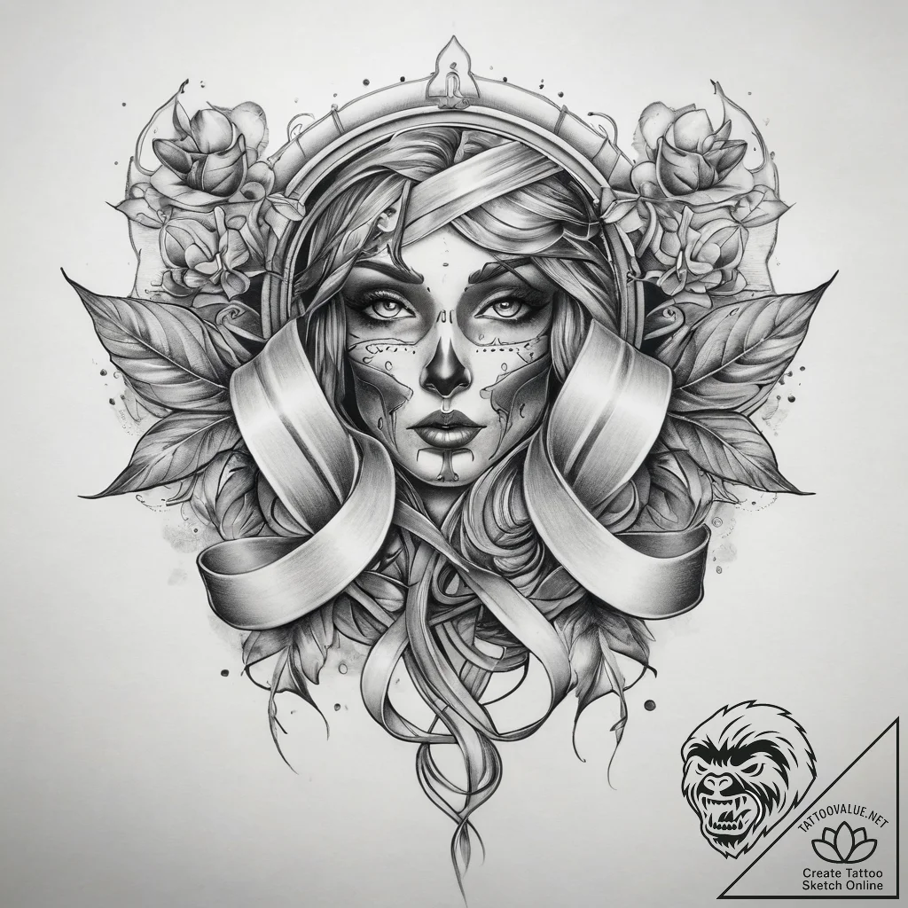Tattoo sketch ribbon tattoo, tattoo sketch de... - tattoo sketch (№1757553474_0, 11.09.2025 01:17) — tattoovalue.net