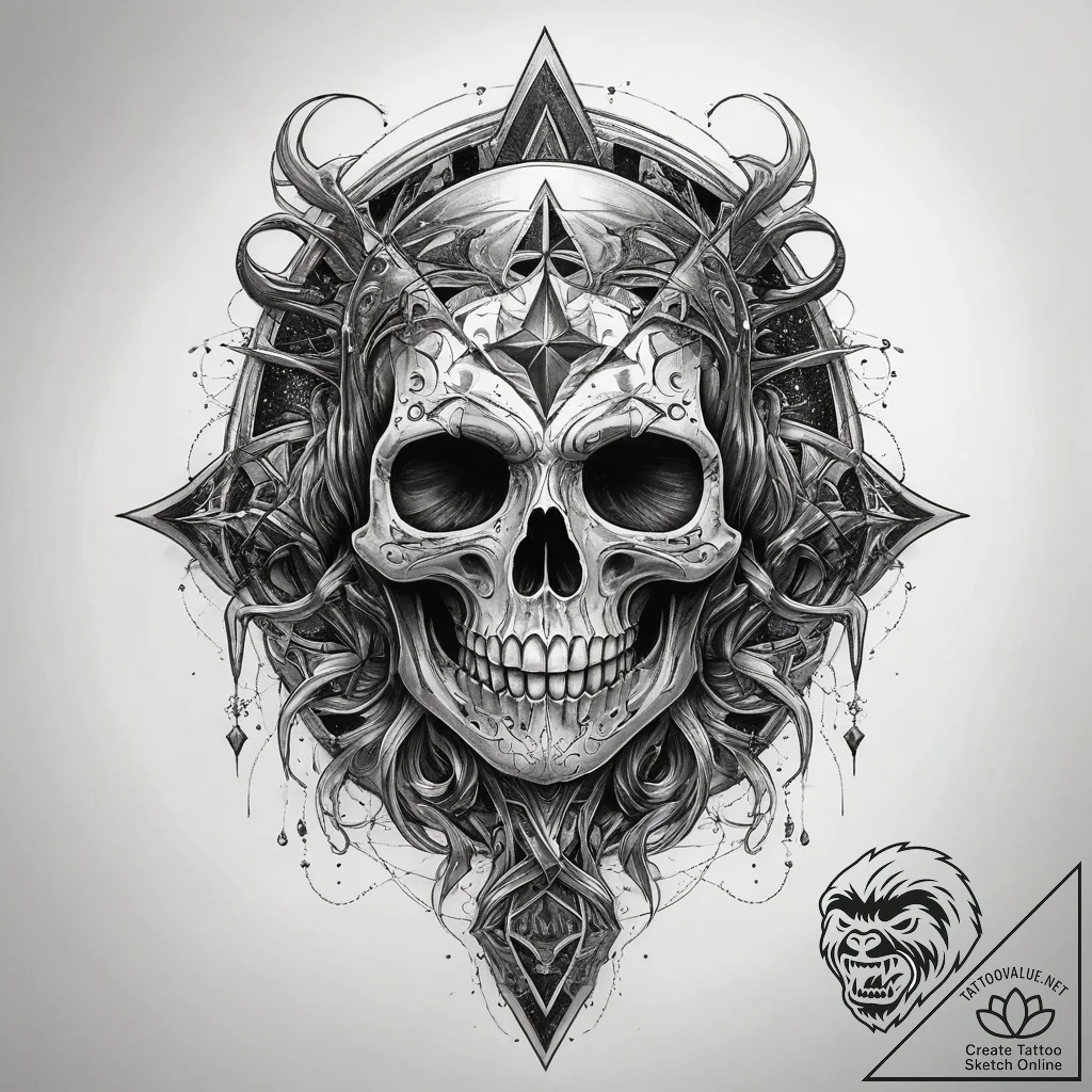 Tattoo sketch cosmic ghost, ink illustration... - tattoo sketch (№1757553862_0, 11.09.2025 01:24) — tattoovalue.net