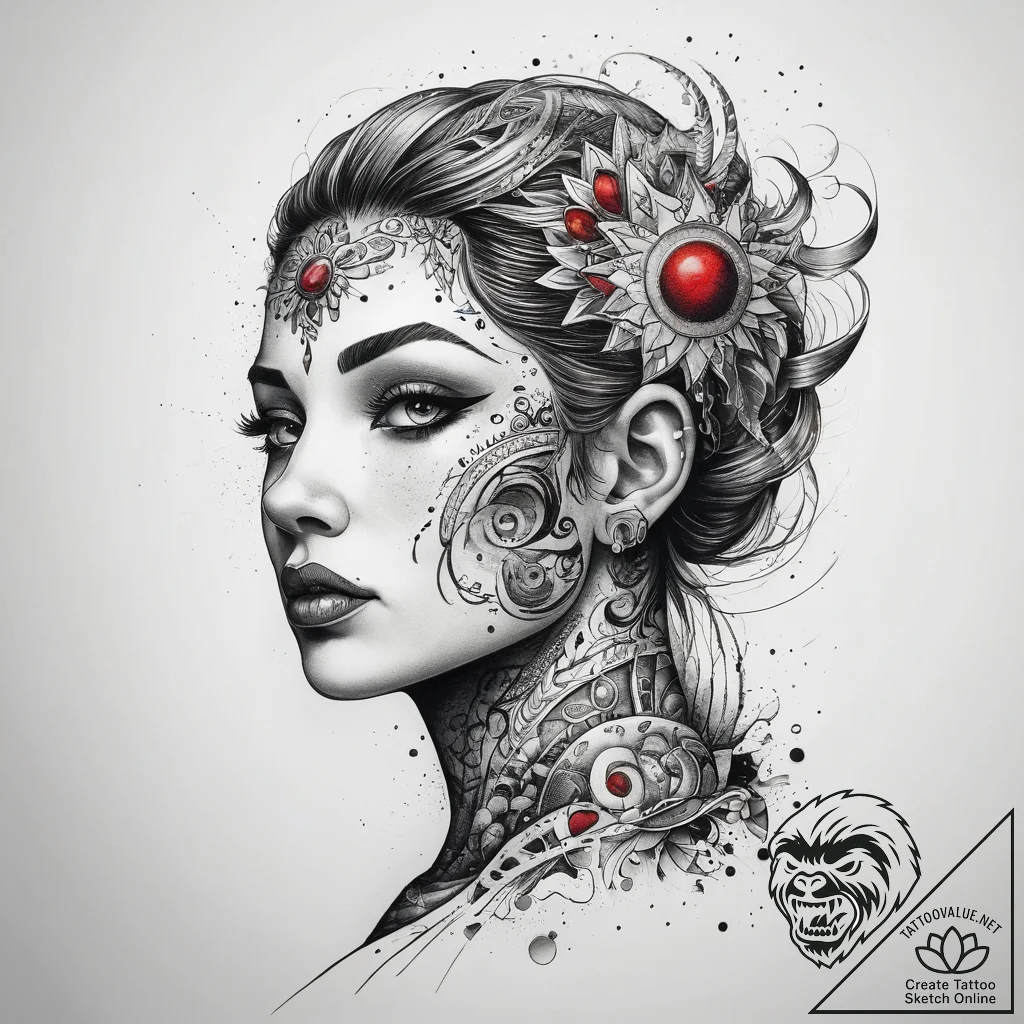Tattoo sketch cosmic person, ink illustration... - tattoo sketch (№1757555037_0, 11.09.2025 01:43) — tattoovalue.net